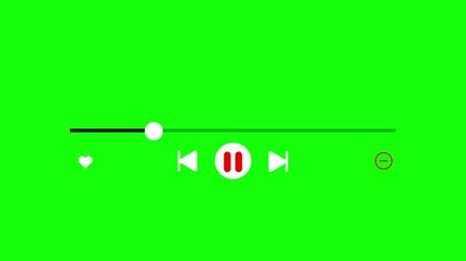 Poster - Music player progress bar animation with chroma key background for video or media track template.