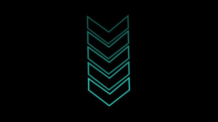 Poster - Arrow direction to down. Blue arrow loop animation illustrating direction concept with arrow sign animation.