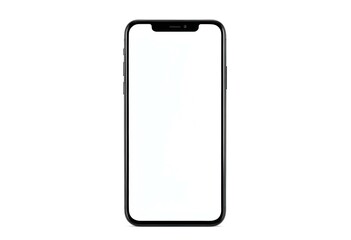 Wall Mural - A black smartphone with a blank white screen