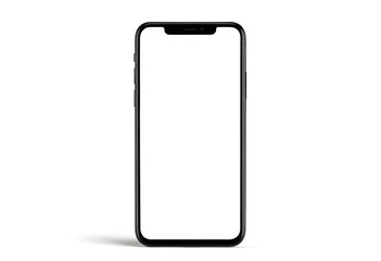 Wall Mural - A black smartphone with a blank white screen