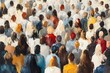 © aris - close up large crowd people in diverse made with oil painting
