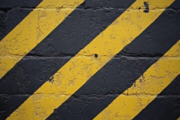 Safety First Yellow Black Horizontal on a textured