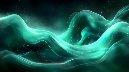 A mesmerizing abstract design featuring flowing waves in shades of teal and green.