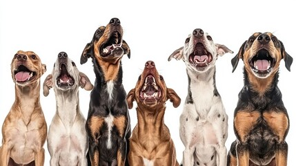 Pack of Playful Canines Exploring the Outdoors Together in Harmony