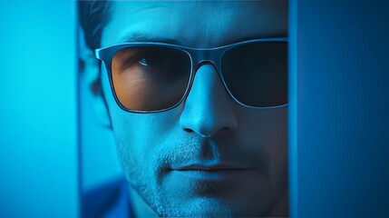 Poster - A man wearing sunglasses is looking at the camera