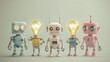 © ADD PHOTO - Retro Robot Figurines Illuminated Vintage Mechanical Toy Collection