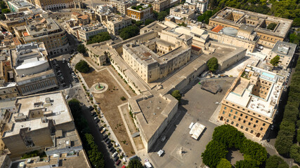 Wall Mural - Aerial view of the Castle of Charles V, also known as the Castle of Lecce, is a fortress in the historic center of Lecce, Puglia, Italy. It was first built in the Middle Ages.