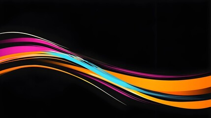 Poster - Vibrant Flowing Abstract Digital Art with Colorful Dynamic Curves and Smooth Gradients