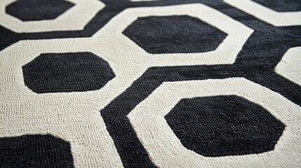 Poster - Hexagonal patterns on a modern rug, adding a contemporary touch to home decor with a geometric twist