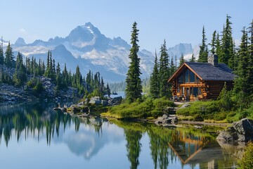 Canvas Print - lake in the mountains