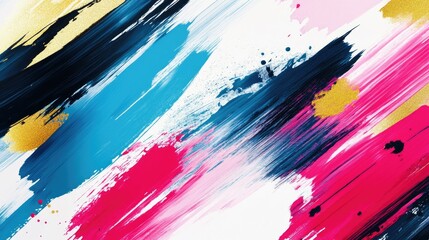 Wall Mural - Abstract colorful brush strokes on a white background.