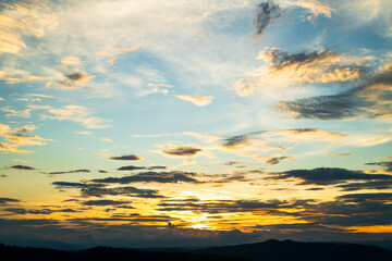 Wall Mural - beautiful sunset sky, cloud in twilight