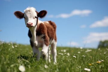 Canvas Print - Cow livestock outdoors mammal.