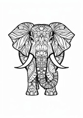 Canvas Print - Elephant sketch art illustrated.