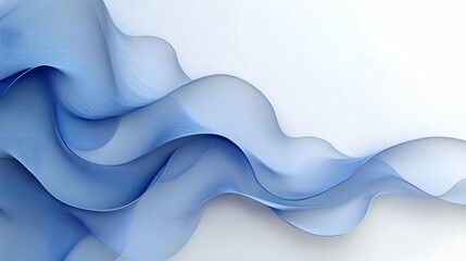 Canvas Print - A smooth, flowing design in various shades of blue, evoking calmness and fluidity.