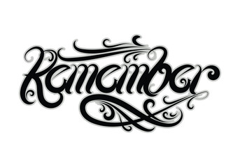 Canvas Print - REMEMBER hand lettering tattoo style design