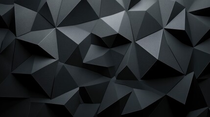 Wall Mural - Abstract geometric black texture with sharp angles.