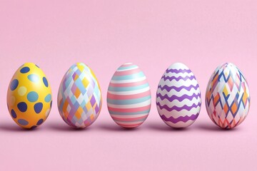 Easter celebration poster set showcasing joyful messages with colorful 3d egg illustrations and designs for festive greeting card projects