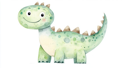 Wall Mural - Cute Green Dinosaur.