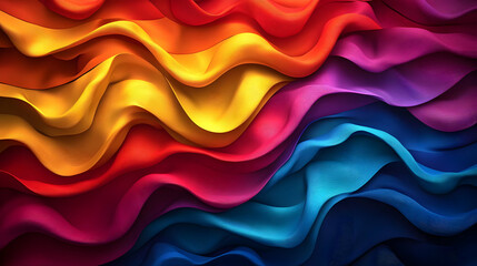 Wall Mural - A vibrant abstract wave pattern in rich colors creating a dynamic visual effect.