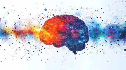 Poster - A vibrant brain illustration symbolizing creativity and innovation with colorful connections.