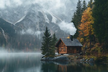 Sticker - house on the lake