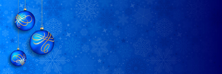 Wall Mural - beautiful christmas balls banner with text space