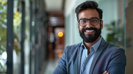 Successful Businessman Posing for Corporate Headshot