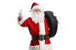 © Ljupco Smokovski - Santa claus holding a car tire and showing thumbs up
