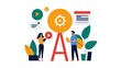 © LittleG Studio - Business team executing a marketing plan on a digital roadmap with a timeline interface, marketing strategy, campaign execution