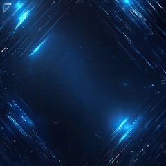 Poster - A captivating abstract background featuring luminous blue lines and a dark center, perfect for tech or digital themes.