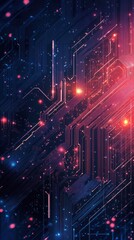 Poster - A captivating abstract background featuring vibrant colors, lights, and intricate circuitry patterns to inspire creativity.
