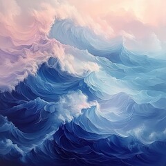 Wall Mural - Soft pastel waves