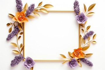 Sticker - Lavender flower plant gold.