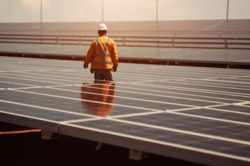 Poster - Solar field worker adult architecture.