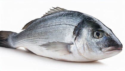 Seabass isolated on white background, full depth of field
