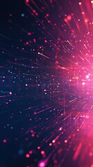 Fototapete - Vibrant abstract background featuring dynamic light trails in pink and blue hues, creating a sense of movement and energy.