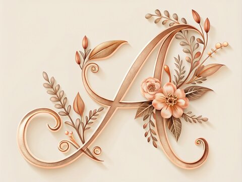 Elegant copperplate script renderings of the letter 