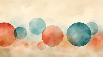 Sticker - Abstract watercolor design featuring colorful circles on a textured background.