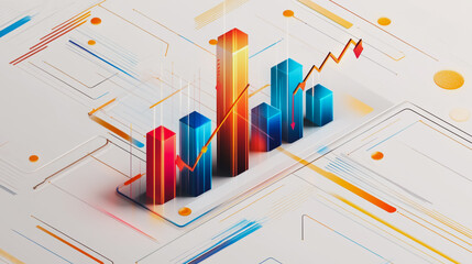 charts and graphs with statistics to innovative analyze business potential and forecast future development of companies growth.