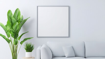 Poster - Modern living room mockup showcasing a stylish poster display, inviting ambiance, elegant furnishings, minimalist decor, contemporary design elements, versatile layout for creative presentations.