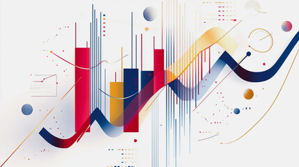 charts and graphs with statistics to innovative analyze business potential and forecast future development of companies growth.