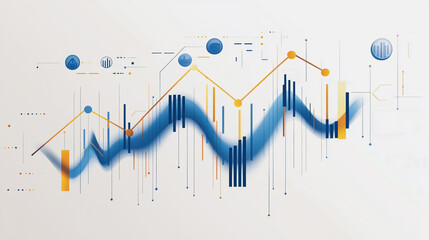 charts and graphs with statistics to innovative analyze business potential and forecast future development of companies growth.