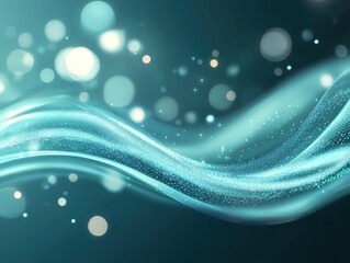 Poster - A mesmerizing abstract image featuring smooth waves and shimmering bubbles, creating a tranquil and dreamy atmosphere.