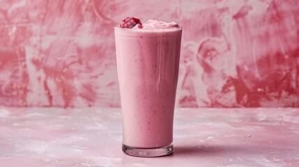 Wall Mural - Pink smoothie healhty food illustration generated by ai