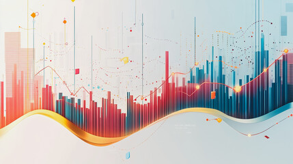 charts and graphs with statistics to innovative analyze business potential and forecast future development of companies growth.