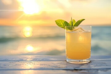 Canvas Print - Summer cocktail beverage outdoors alcohol.