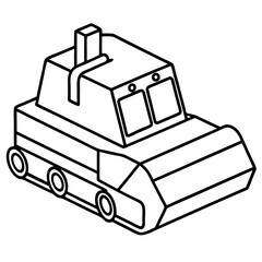 paver machine outline coloring book page line art drawing