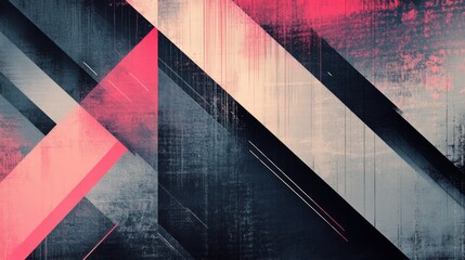 Poster - Detailed shot of a sleek, abstract graphic with geometric patterns and gradients, showcasing a professional and contemporary visual style.