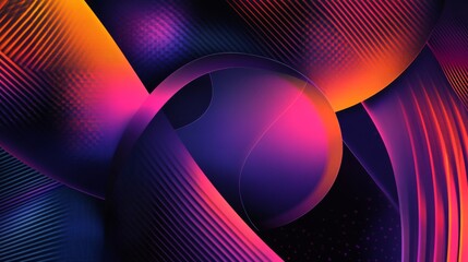 Fototapete - Detailed shot of a sleek, abstract graphic with geometric patterns and gradients, showcasing a professional and contemporary visual style.